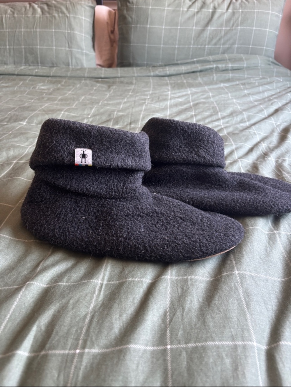 SMARTWOOL Charcoal Wool Slipper Boots with Cuff XL